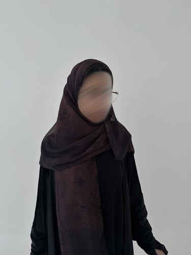 شيفون حرير عنابي