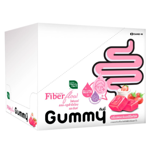 هاندي هيرب فايبر فلو جيلي بنكهة زبادي الفراولة