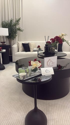 طقم طاولات 6 قطع - باللون الأسود