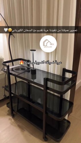 عربة تقديم مع سخان كهربائي