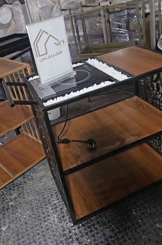 عربة تقديم بسخان كهربائي