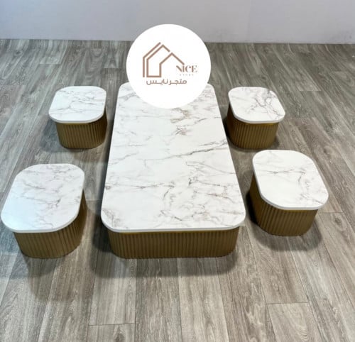 طقم طاولات مع 4 حبات خدمة