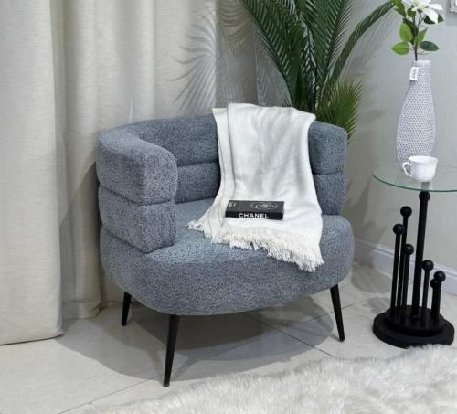 كرسي قماش بوكليه رمادي