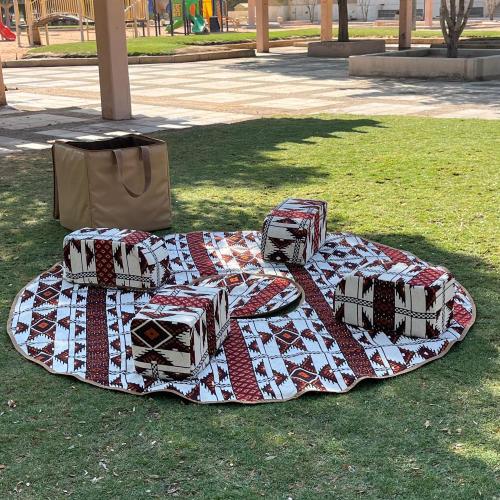 طقم مدات دائريه بشنطه لون حجازي