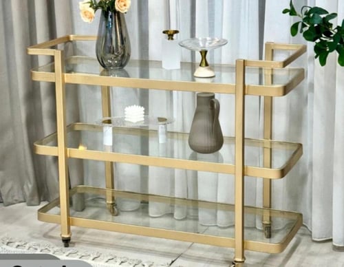 عربة تقديم ذهبي مقاس متر