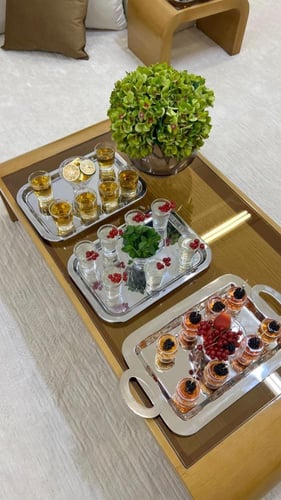 طقم طاولات ارضيه 7 قطع | قطعتين رئيسيه و 5 قطع خدم...