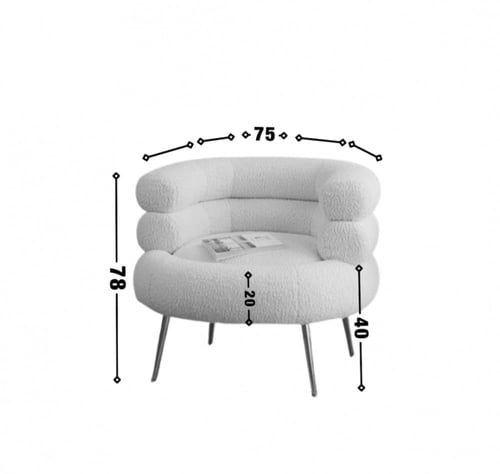 كرسي بوكليه -ابيض (ارجل ذهبي)