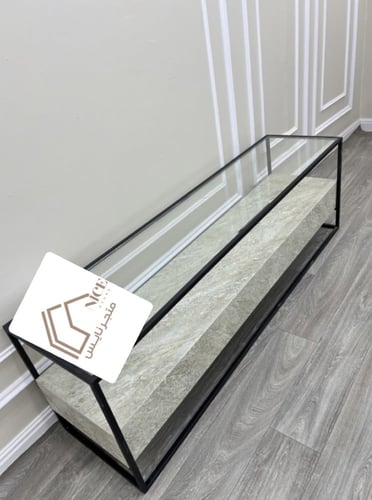 طاولة بلازما زجاج+بديل رخام