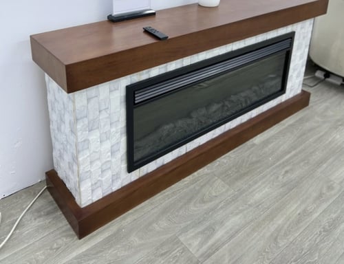 دفاية مع ديكور حجر طبيعي