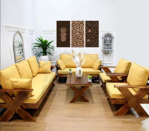 طقم جلسات 7 اشخاص مع الطاولة خشب سويدي