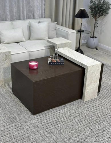طقم طاولات سنديان مع 4 خدمة