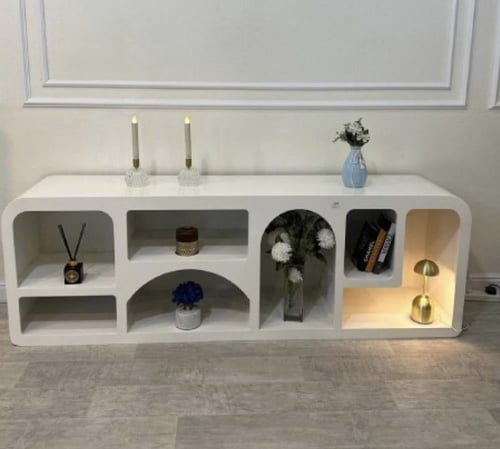 طاولة بلازما 180سم خشب ناعم بلون ابيض