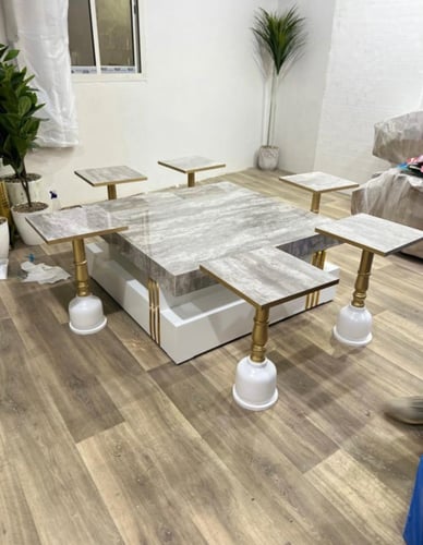 طقم طاولات كلاسيكي مع 6 خدمة