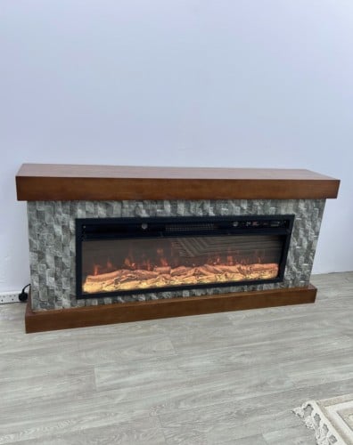 دفاية مع ديكور حجر طبيعي