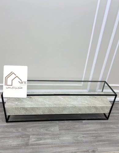 طاولة بلازما زجاج+بديل رخام