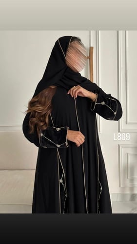 عباية كريب سبشل مع مخمل قصة عادية ستريت