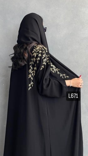 عباية كريب بلقيس تطريز يدوي قصة عادية ستريت