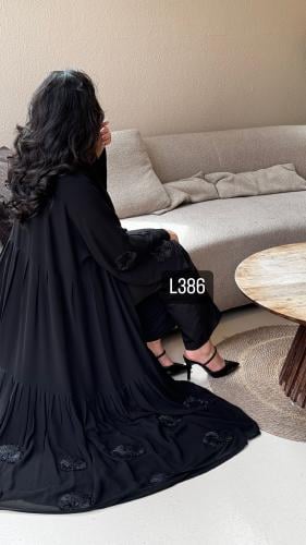 عباية شيفون شك يدوي قصة عادية