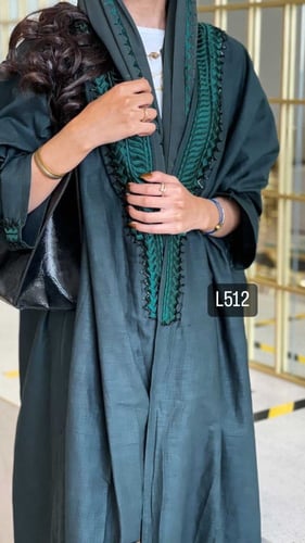 عباية لنن تطريز & شك يدوي قصة بشت