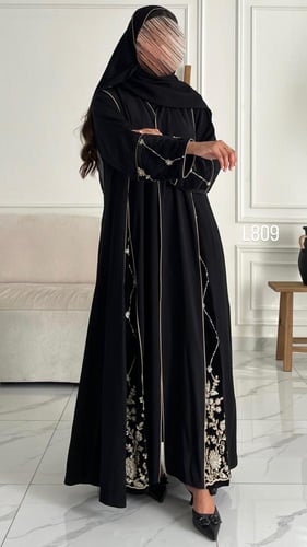 عباية كريب سبشل مع مخمل قصة عادية ستريت