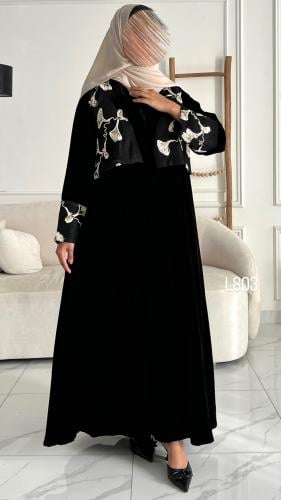 عباية مخمل مع سديري قصة عادية ستريت