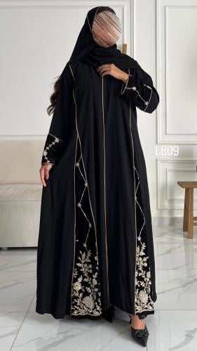 عباية كريب سبشل مع مخمل قصة عادية ستريت