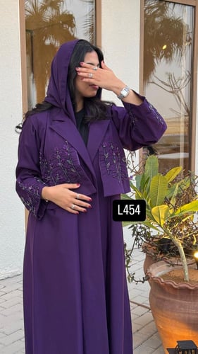 عباية كريب اندوسي شك يدوي مع سديرية قصة عادية