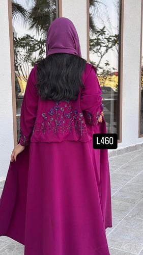 عباية كريب شك يدوي مع سديرية قصة عادية