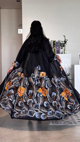 عباية لنن تطريز كمبيوتر قصة عادية