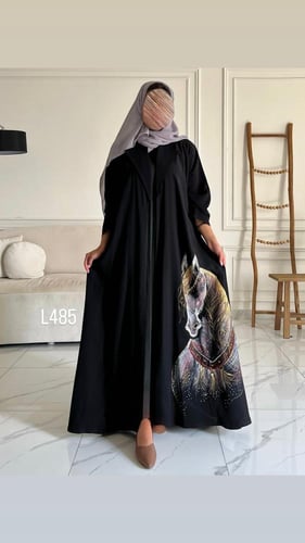 عباية كريب سبشل رسم يدوي وشك يدوي قصة عادية ستريت