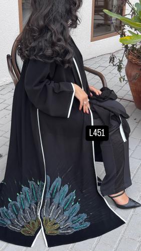 عباية كريب سبشل رسم يدوي وشك يدوي قصة عادية ستريت