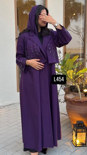 عباية كريب اندوسي شك يدوي مع سديرية قصة عادية