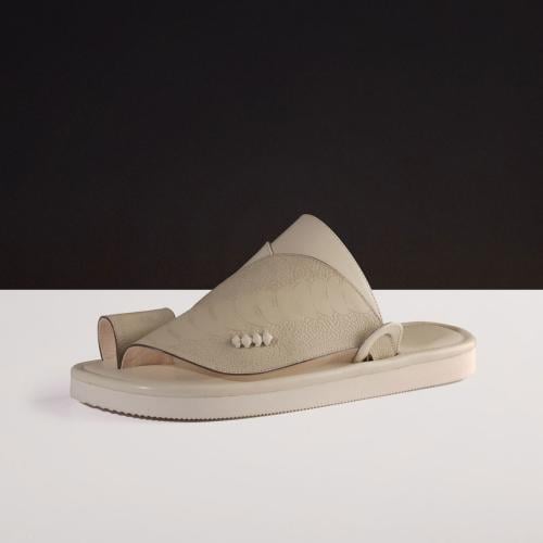 حذاء شرقي فاخر جلد طبيعي على نسق جلد ساق النعام لو...