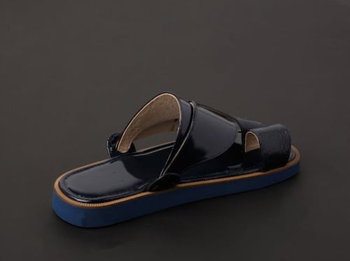 حذاء مراسم الشرق ساق نعام طبيعي لون كحلي