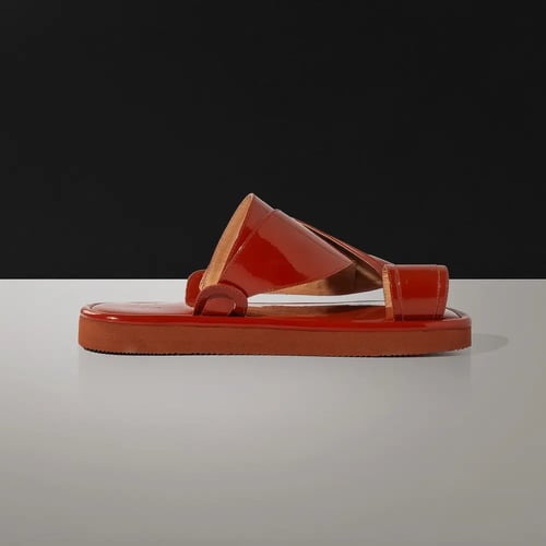 حذاء شرقي رجالي جلد الماني فاخر قرميدي MR617