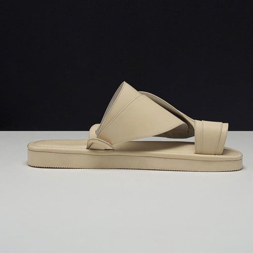 حذاء جلد طبيعي رجالي بيج MK37