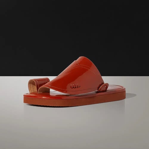 حذاء شرقي رجالي جلد الماني فاخر قرميدي MR617