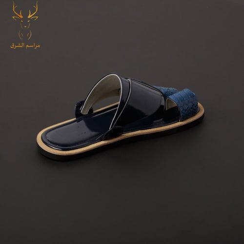 حذاء شرقي جلد الثعبان طبيعي لون كحلي. se87