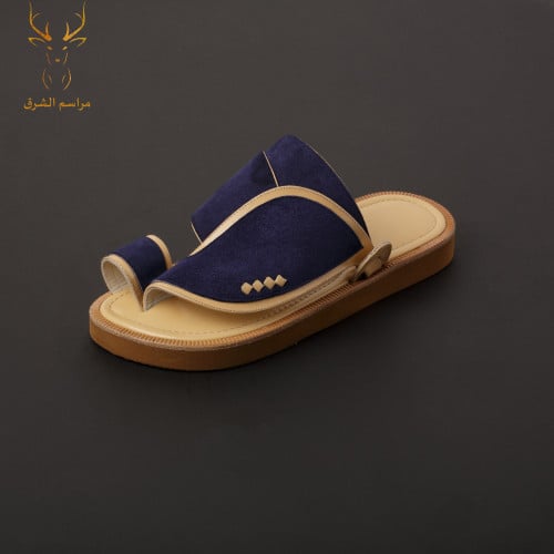 حذاء مراسم الشرق مخمل لون كحلي MS468