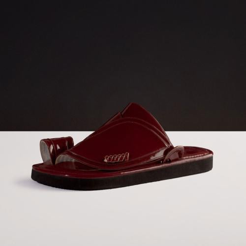 حذاء رجالي شرقي لون عنابي لامع