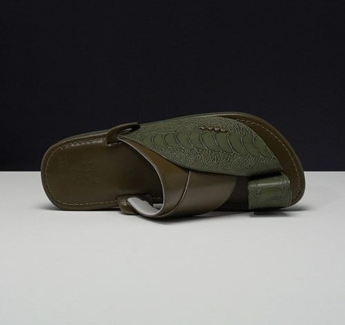 حذاء شرقي نقشة ساق النعام أخضرMK23