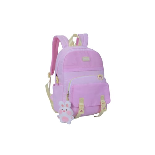 بوز شنطةظهر17"مع جيب وردي ومقلمية