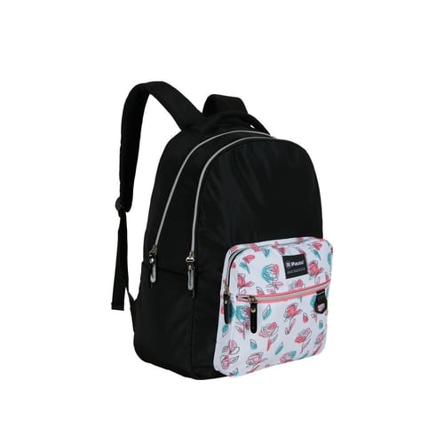 بوز شنطة ظهر18" مع مقلمية اسود ورود