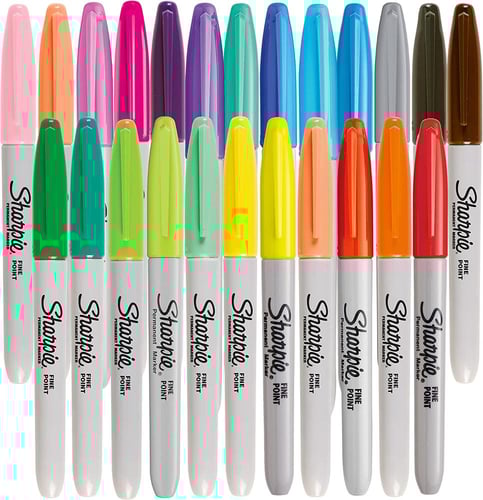 شاربي أقلام فلامنجو ماركر دائمة طقم من 24 لون، رأس...