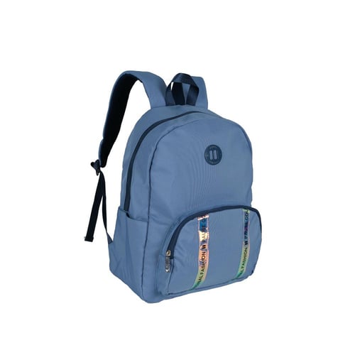 بوز شنطةظهر17" رمادي خطين خطوط ومقلمية