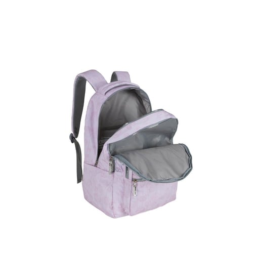 بوز شنطة ظهر18"مع مقلمية ورود بلون فاتح