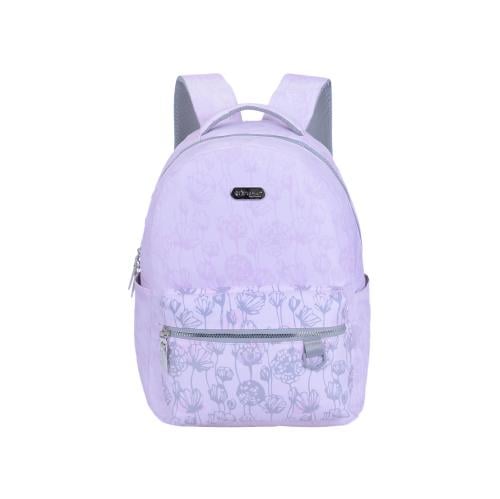 بوز شنطة ظهر17"مع مقلمية ورود بلون فاتح