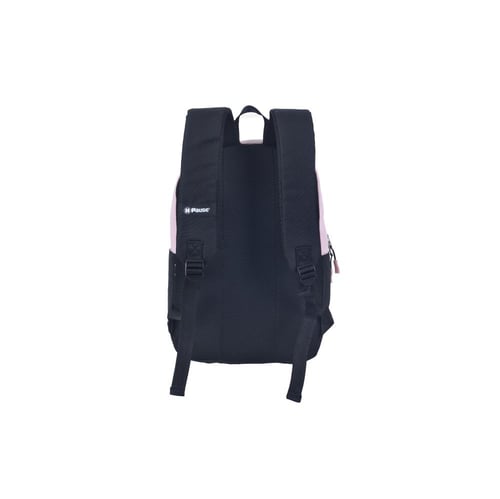 بوز شنطة ظهر17"مع مقلميةزهري ورمادي بجيب اضافي وسح...