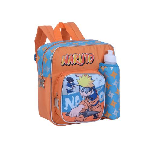 ناروتو شنطةظهر11"مع زمزمية برتقالي بنجوم وكتابة نا...