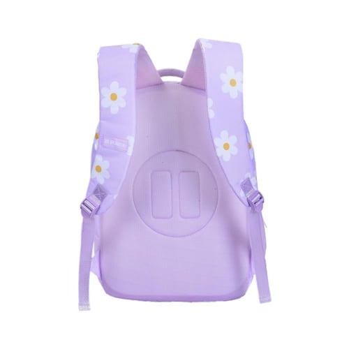 بوز شنطة ظهر18"مع مقلمية ورود بنفسجي